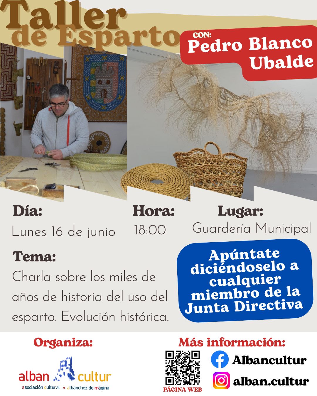 Charla-Taller sobre el Esparto en Albanchez de Mágina.
